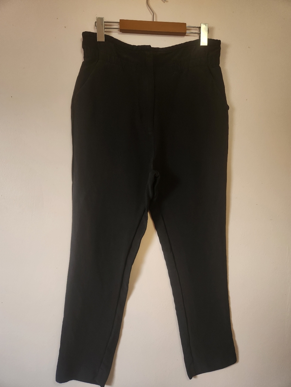 IRO Paris Finovi Black Slim Leg Pants Viscose Silk Blend EUC Size 36